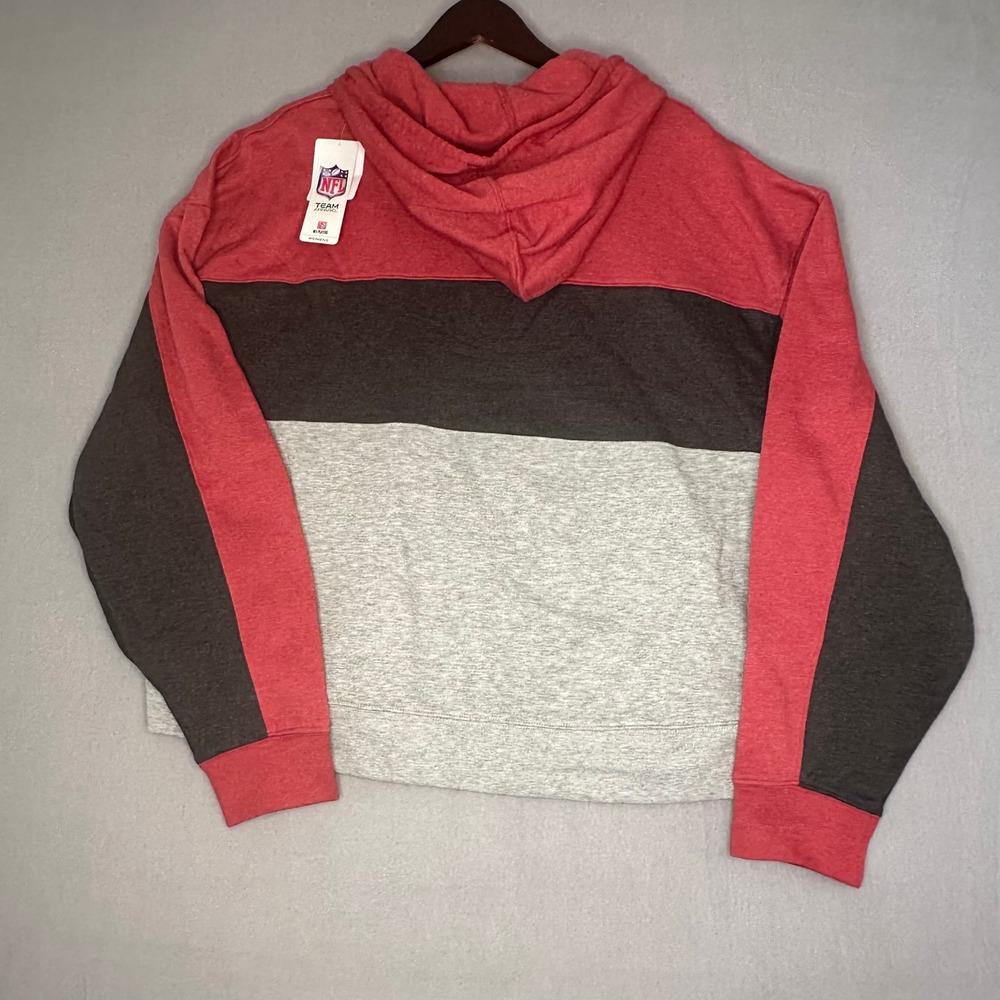 NFL Team Apparel Arizona Cardinals Womens 2XL Colorblock Hoodie Red Gray Fleece - Picture 8 of 11
